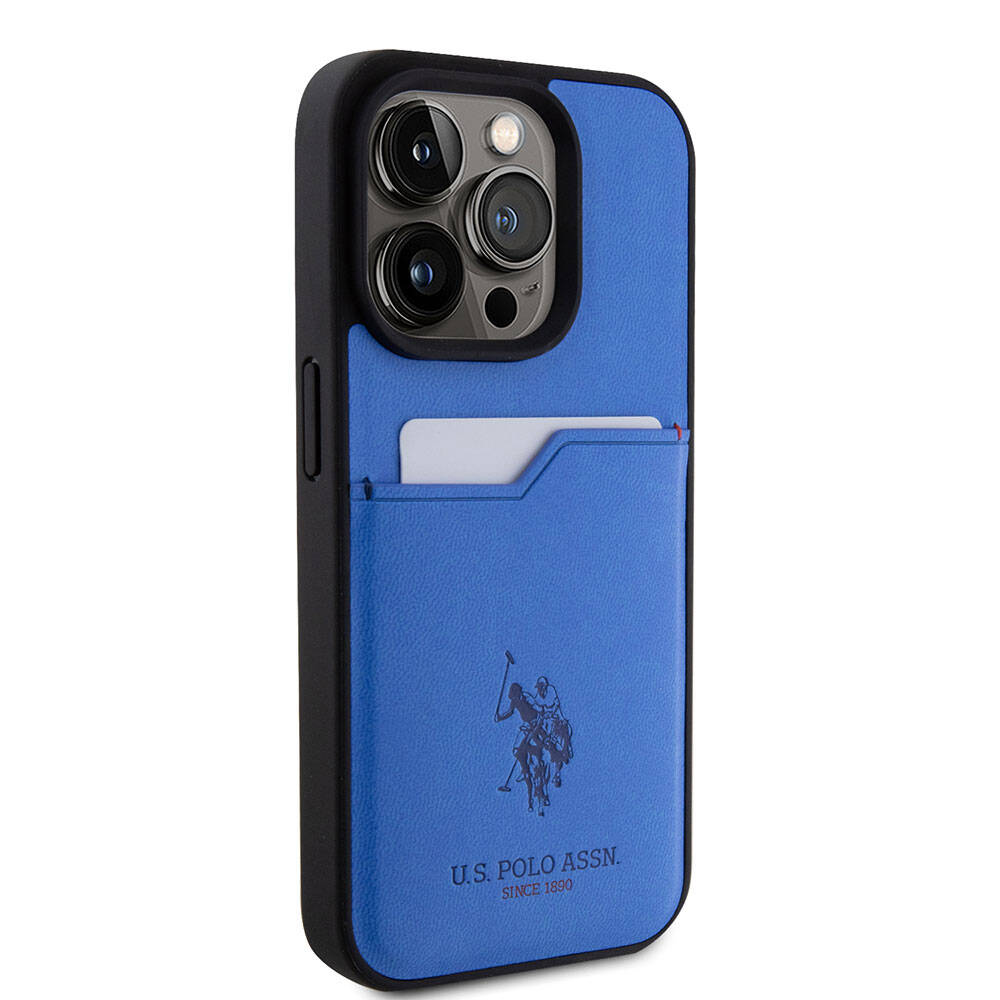 iPhone 15 Pro Kılıf U.S. Polo Assn. Orjinal Lisanslı Baskı Logolu PU Kartlıklı Kapak