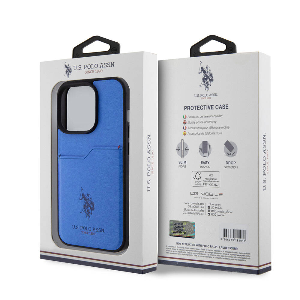 iPhone 15 Pro Kılıf U.S. Polo Assn. Orjinal Lisanslı Baskı Logolu PU Kartlıklı Kapak
