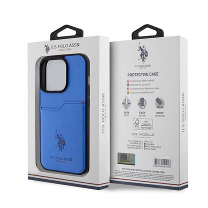iPhone 15 Pro Kılıf U.S. Polo Assn. Orjinal Lisanslı Baskı Logolu PU Kartlıklı Kapak