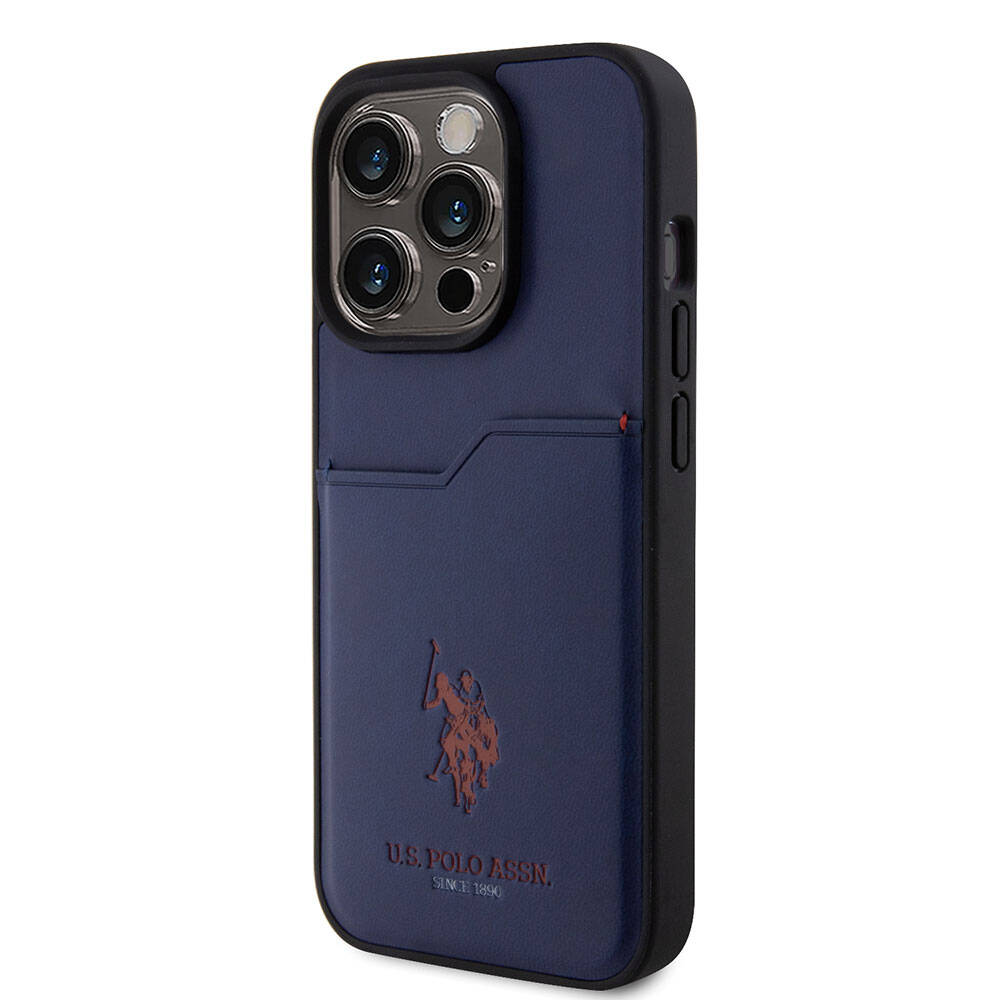 iPhone 15 Pro Kılıf U.S. Polo Assn. Orjinal Lisanslı Baskı Logolu PU Kartlıklı Kapak