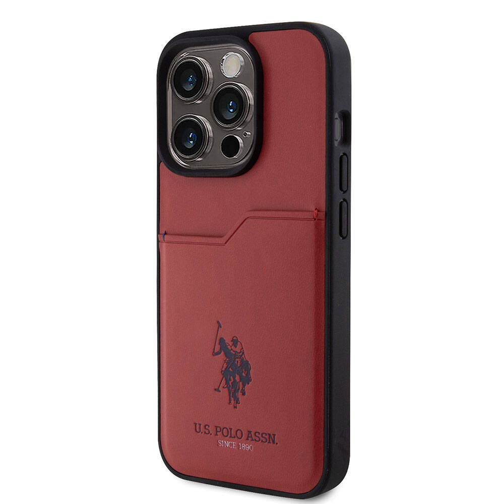 iPhone 15 Pro Kılıf U.S. Polo Assn. Orjinal Lisanslı Baskı Logolu PU Kartlıklı Kapak