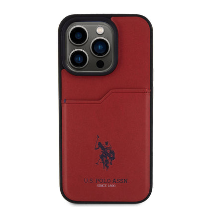 iPhone 15 Pro Kılıf U.S. Polo Assn. Orjinal Lisanslı Baskı Logolu PU Kartlıklı Kapak