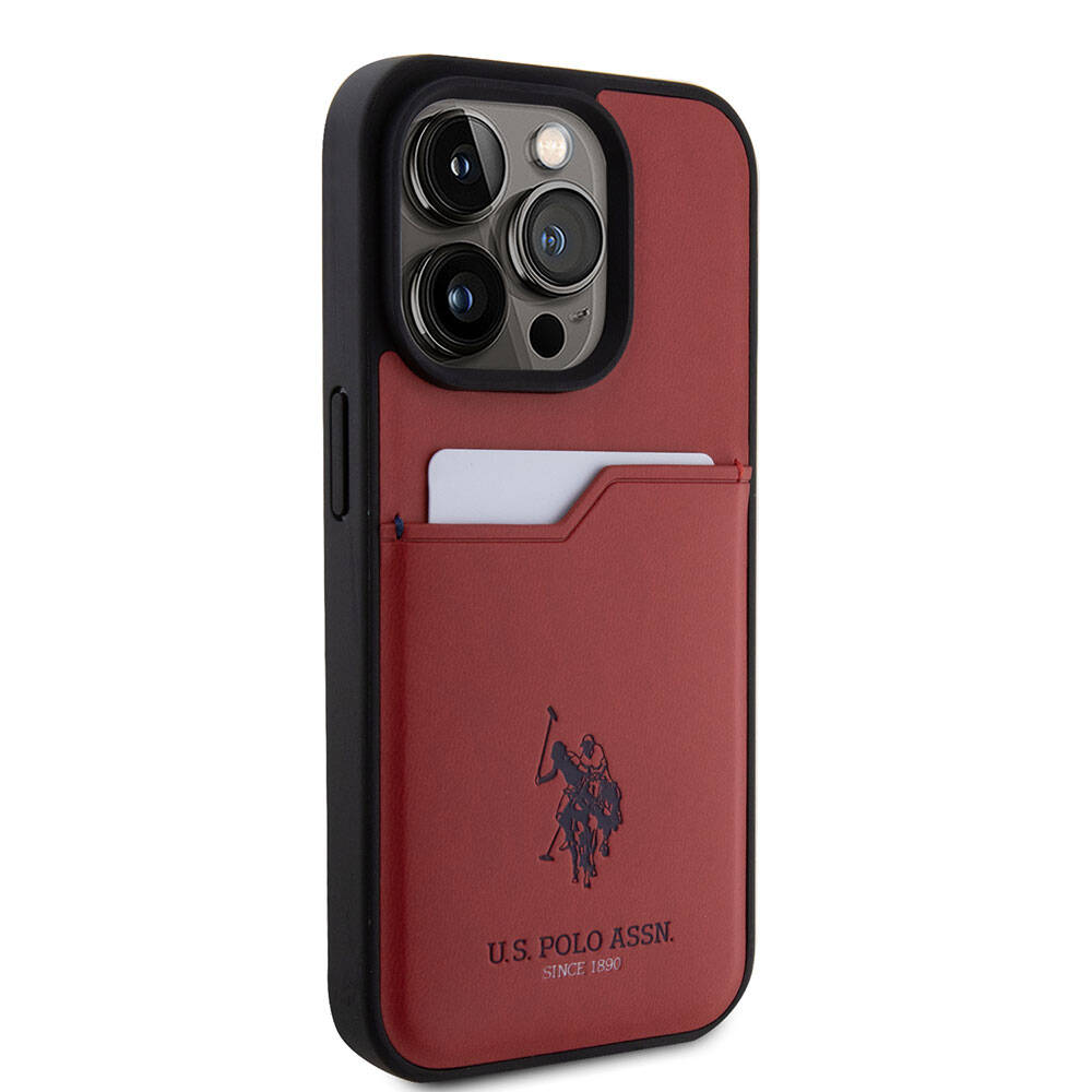 iPhone 15 Pro Kılıf U.S. Polo Assn. Orjinal Lisanslı Baskı Logolu PU Kartlıklı Kapak