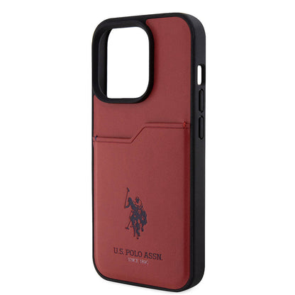 iPhone 15 Pro Kılıf U.S. Polo Assn. Orjinal Lisanslı Baskı Logolu PU Kartlıklı Kapak