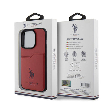 iPhone 15 Pro Kılıf U.S. Polo Assn. Orjinal Lisanslı Baskı Logolu PU Kartlıklı Kapak
