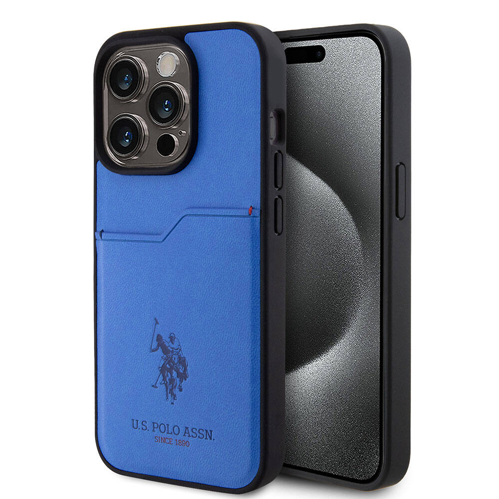 iPhone 15 Pro Kılıf U.S. Polo Assn. Orjinal Lisanslı Baskı Logolu PU Kartlıklı Kapak