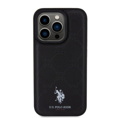 iPhone 15 Pro Kılıf U.S. Polo Assn. Orjinal Lisanslı HS Desenli Baskı Logolu Suni Deri Kapak