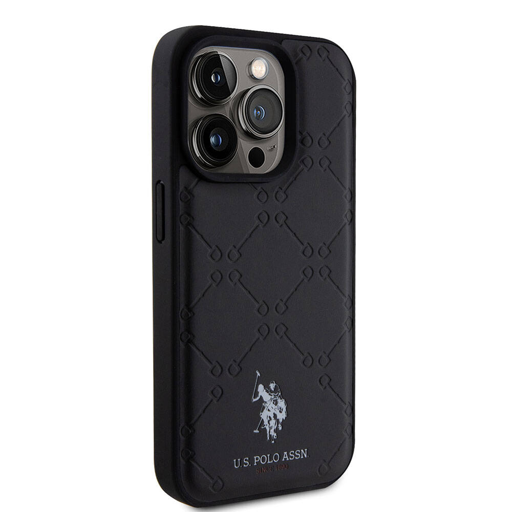 iPhone 15 Pro Kılıf U.S. Polo Assn. Orjinal Lisanslı HS Desenli Baskı Logolu Suni Deri Kapak