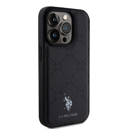 iPhone 15 Pro Kılıf U.S. Polo Assn. Orjinal Lisanslı HS Desenli Baskı Logolu Suni Deri Kapak