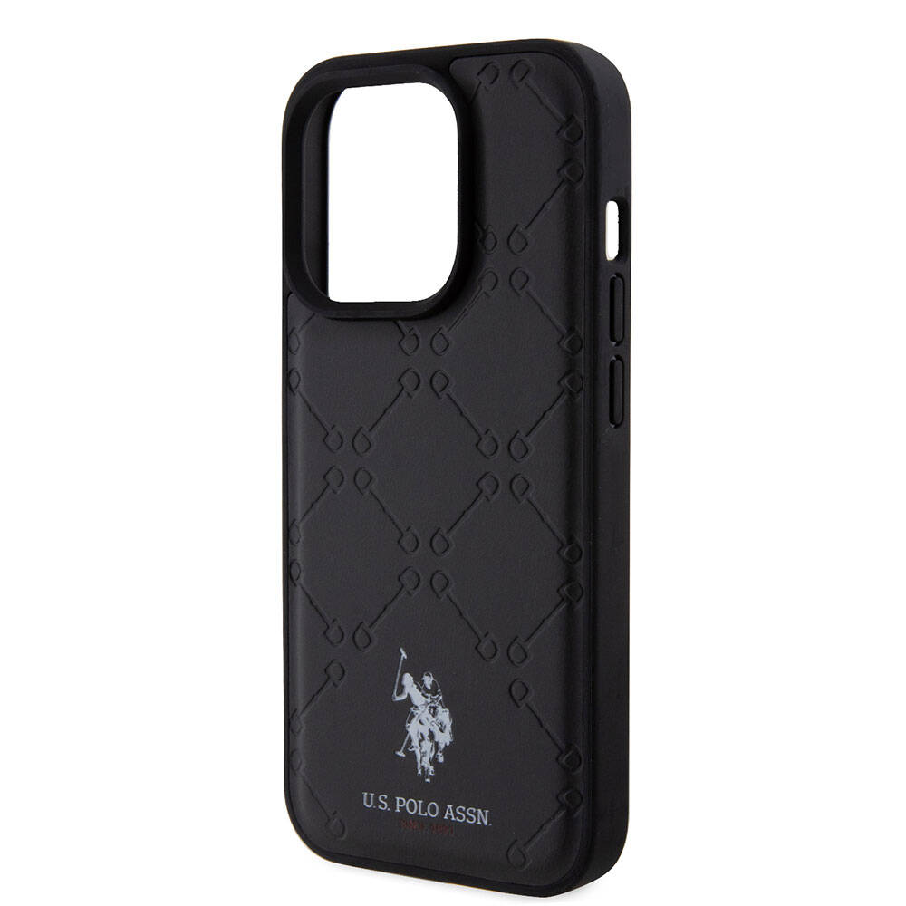 iPhone 15 Pro Kılıf U.S. Polo Assn. Orjinal Lisanslı HS Desenli Baskı Logolu Suni Deri Kapak