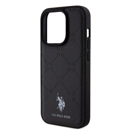 iPhone 15 Pro Kılıf U.S. Polo Assn. Orjinal Lisanslı HS Desenli Baskı Logolu Suni Deri Kapak