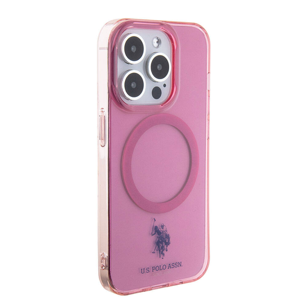 iPhone 15 Pro Kılıf U.S. Polo Assn. Orjinal Lisanslı M-safe Şarj Özellikli Transparan Tasarım Kapak