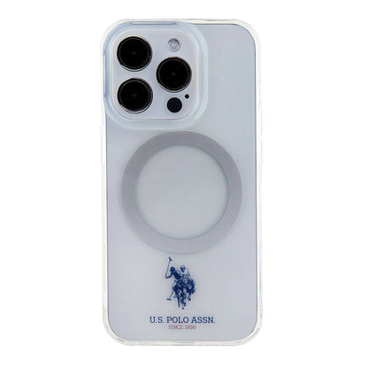 iPhone 15 Pro Kılıf U.S. Polo Assn. Orjinal Lisanslı M-safe Şarj Özellikli Transparan Tasarım Kapak