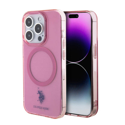 iPhone 15 Pro Kılıf U.S. Polo Assn. Orjinal Lisanslı M-safe Şarj Özellikli Transparan Tasarım Kapak