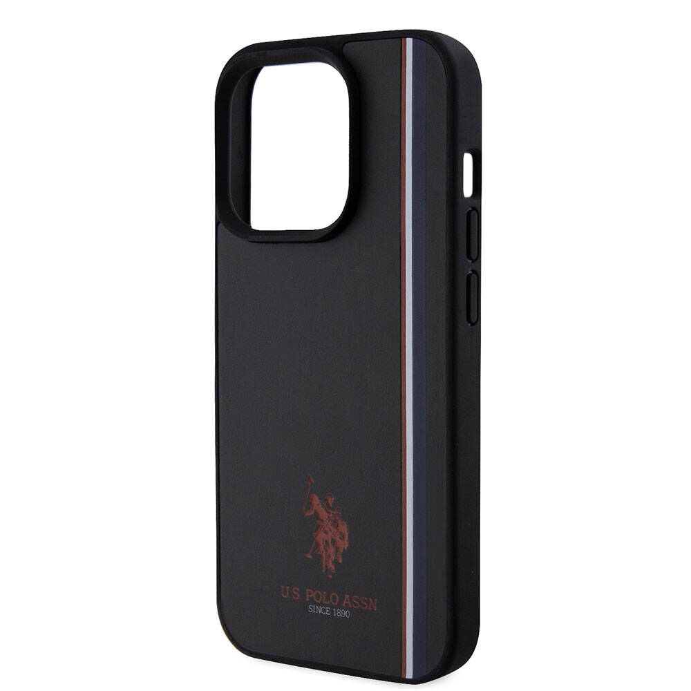 iPhone 15 Pro Kılıf U.S. Polo Assn. Orjinal Lisanslı Üç Renk Şerit Tasarımlı Baskı Logolu Kapak