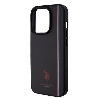 iPhone 15 Pro Kılıf U.S. Polo Assn. Orjinal Lisanslı Üç Renk Şerit Tasarımlı Baskı Logolu Kapak