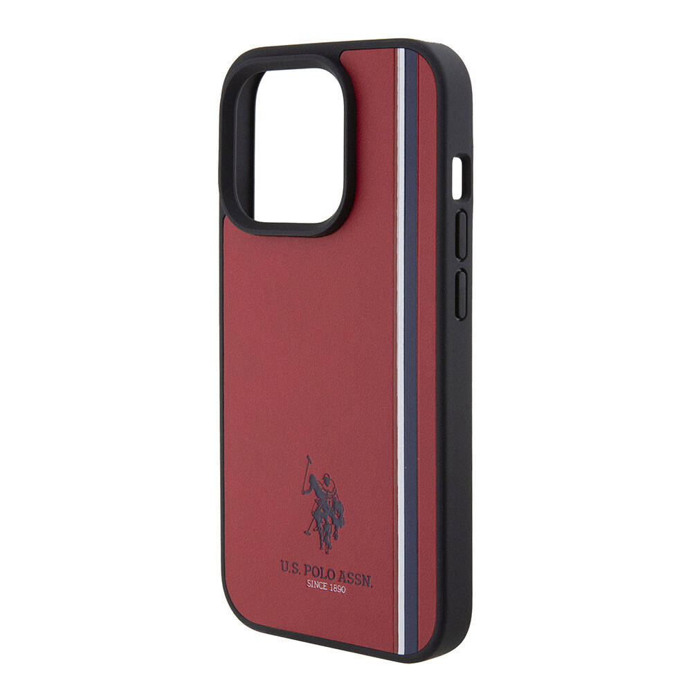 iPhone 15 Pro Kılıf U.S. Polo Assn. Orjinal Lisanslı Üç Renk Şerit Tasarımlı Baskı Logolu Kapak