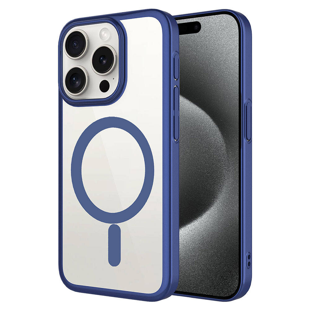 Apple iPhone 15 Pro Kılıf Wireless Şarj Özellikli Sert PC Zore Mat Riksos M-safe Kapak