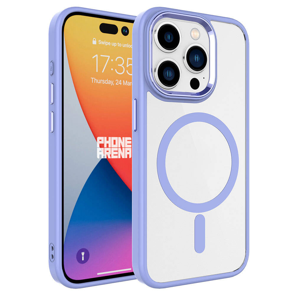 Apple iPhone 15 Pro Kılıf Wireless Şarj Özellikli Zore Krom M-safe Silikon Kapak