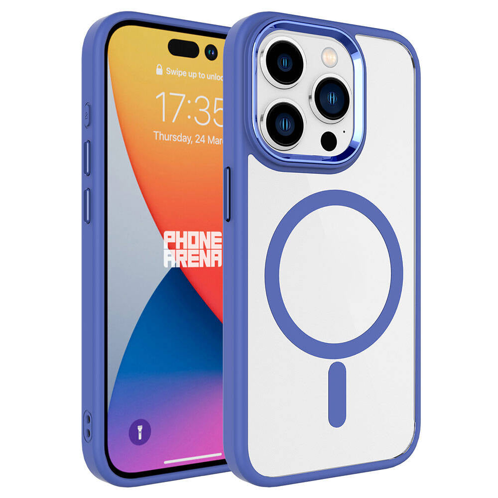 Apple iPhone 15 Pro Kılıf Wireless Şarj Özellikli Zore Krom M-safe Silikon Kapak