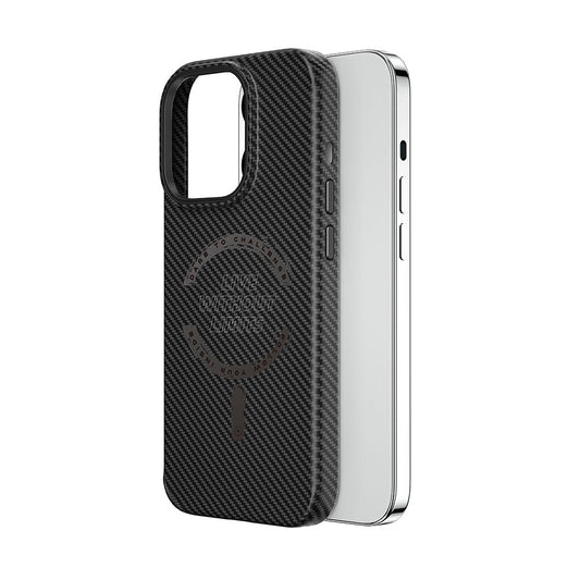 iPhone 15 Pro Kılıf Wiwu LCC-107 Karbon Fiber M-safe Şarj Özellikli Kamera Korumalı Kabon Kapak