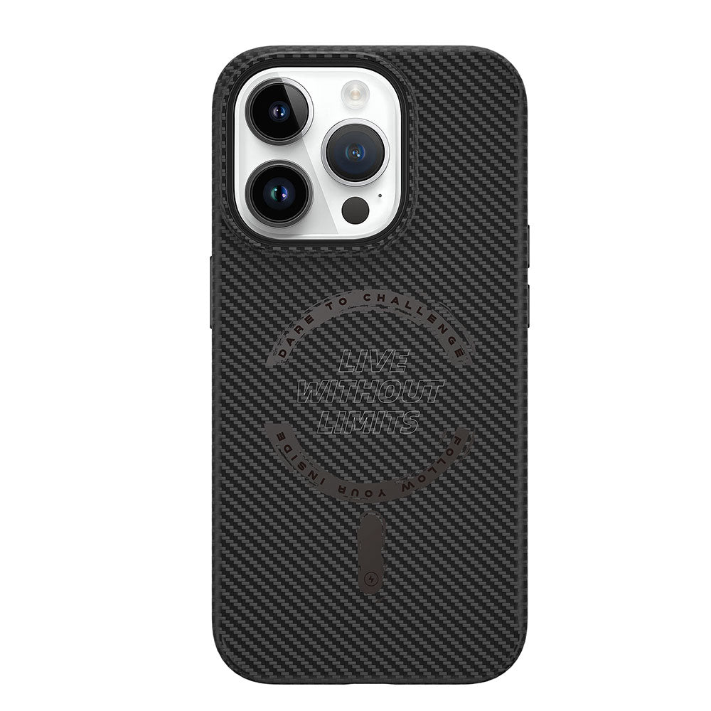 iPhone 15 Pro Kılıf Wiwu LCC-107 Karbon Fiber M-safe Şarj Özellikli Kamera Korumalı Kabon Kapak