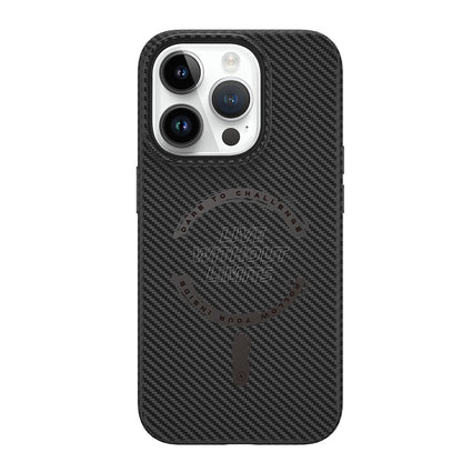 iPhone 15 Pro Kılıf Wiwu LCC-107 Karbon Fiber M-safe Şarj Özellikli Kamera Korumalı Kabon Kapak