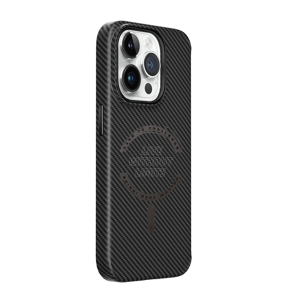 iPhone 15 Pro Kılıf Wiwu LCC-107 Karbon Fiber M-safe Şarj Özellikli Kamera Korumalı Kabon Kapak