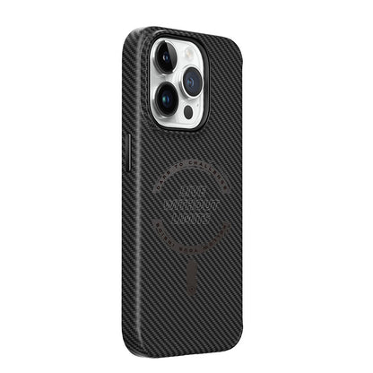 iPhone 15 Pro Kılıf Wiwu LCC-107 Karbon Fiber M-safe Şarj Özellikli Kamera Korumalı Kabon Kapak