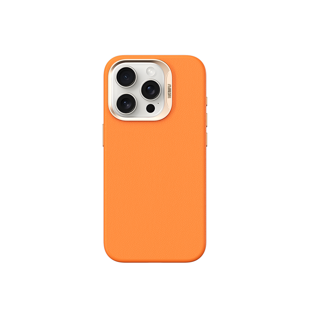 iPhone 15 Pro Kılıf Wiwu SP-019 M-safe Şarj Özellikli Vegan Leather Deri Kapak