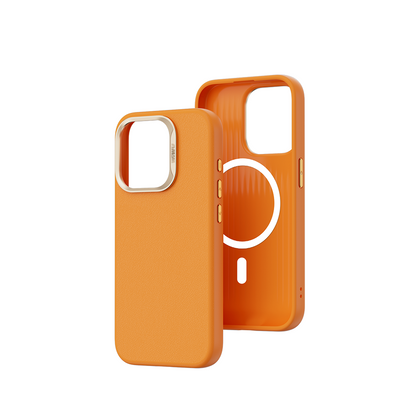 iPhone 15 Pro Kılıf Wiwu SP-019 M-safe Şarj Özellikli Vegan Leather Deri Kapak