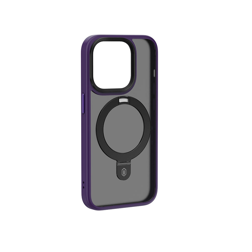 iPhone 15 Pro Max Kılıf Wiwu ZMM-010 M-safe Şarj Özellikli Mat Arka Yüzey Standlı Kapak