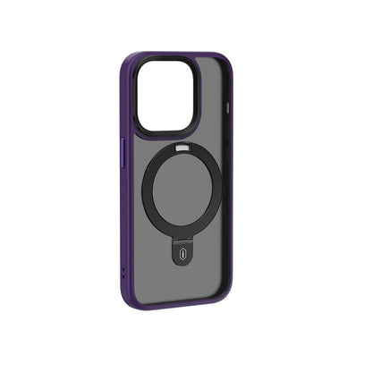 iPhone 15 Pro Max Kılıf Wiwu ZMM-010 M-safe Şarj Özellikli Mat Arka Yüzey Standlı Kapak