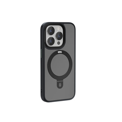 iPhone 15 Pro Max Kılıf Wiwu ZMM-010 M-safe Şarj Özellikli Mat Arka Yüzey Standlı Kapak