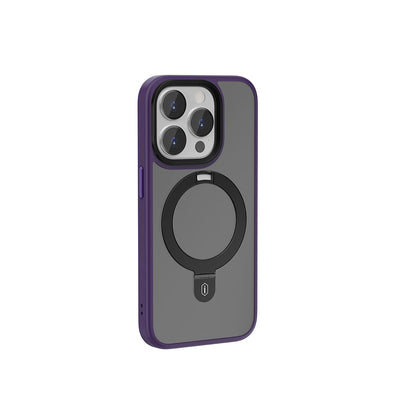 iPhone 15 Pro Max Kılıf Wiwu ZMM-010 M-safe Şarj Özellikli Mat Arka Yüzey Standlı Kapak