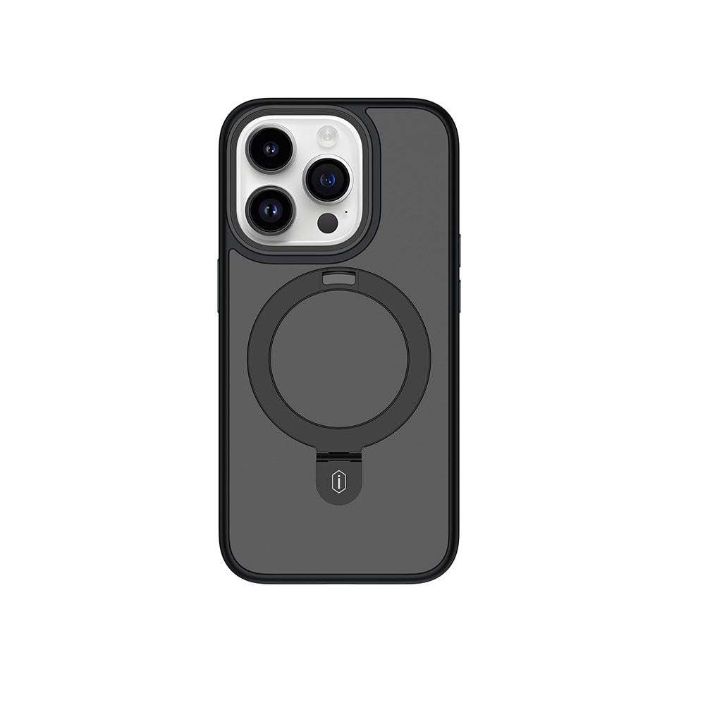 iPhone 15 Pro Kılıf Wiwu ZMM-010 M-safe Şarj Özellikli Mat Arka Yüzey Standlı Kapak