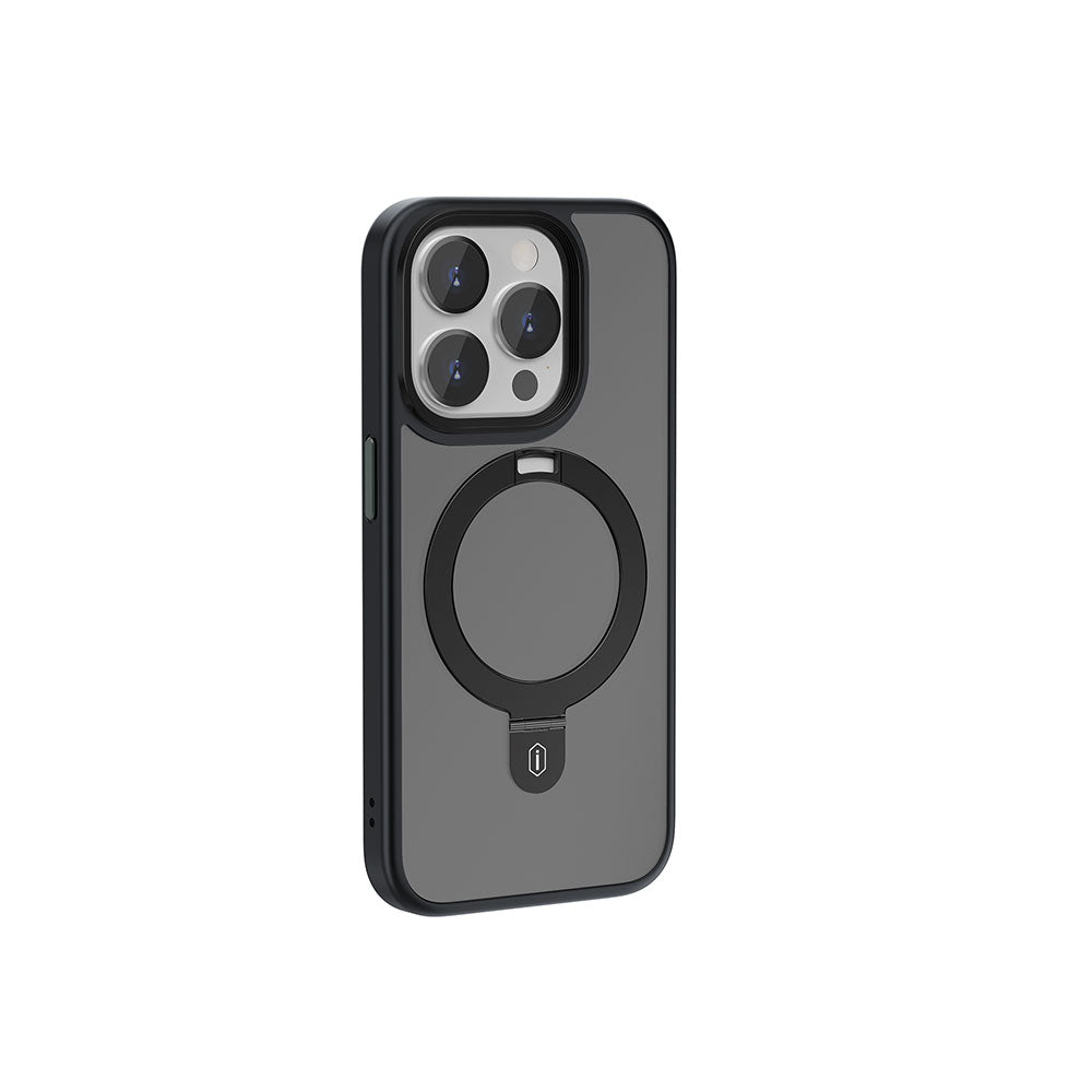 iPhone 15 Pro Kılıf Wiwu ZMM-010 M-safe Şarj Özellikli Mat Arka Yüzey Standlı Kapak