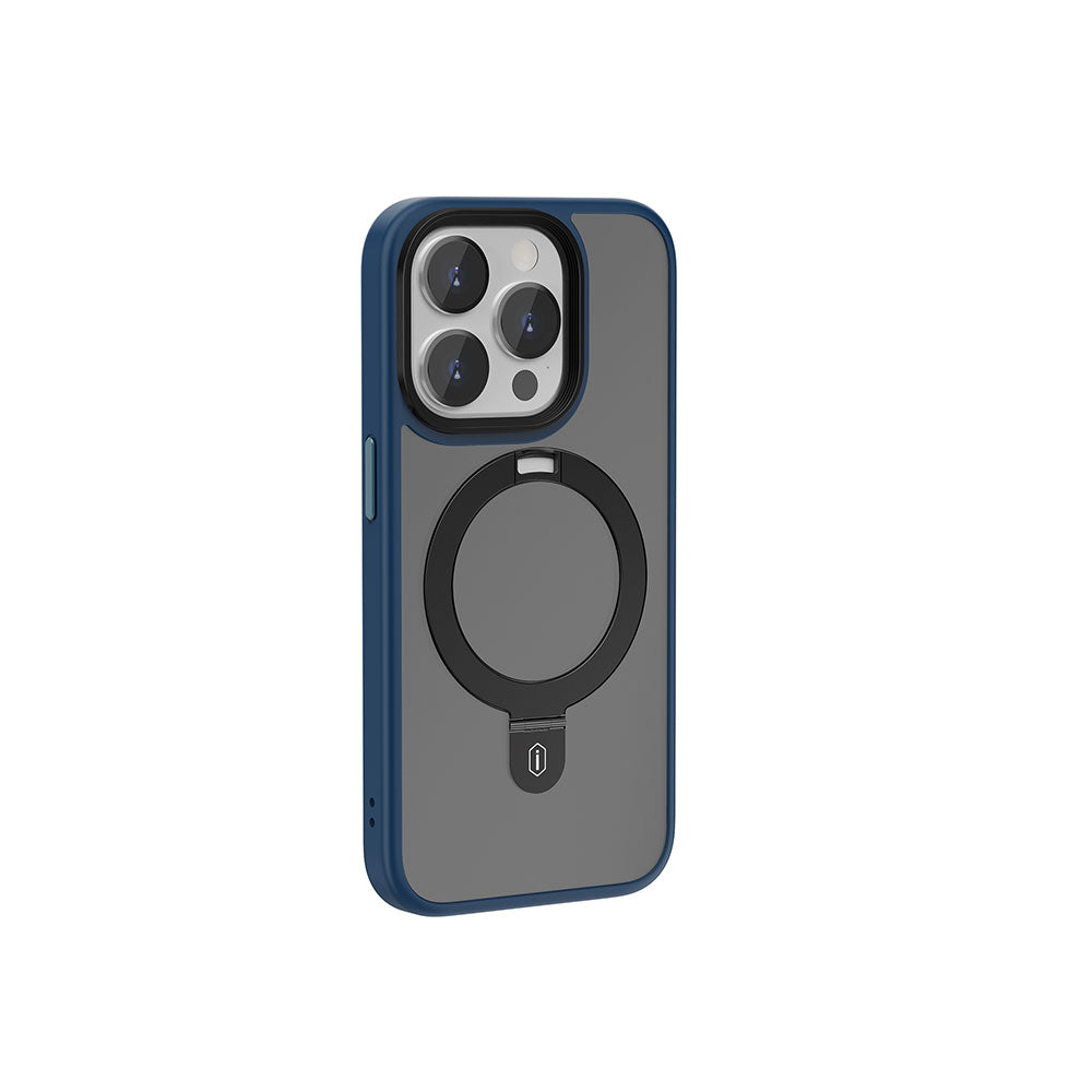 iPhone 15 Pro Kılıf Wiwu ZMM-010 M-safe Şarj Özellikli Mat Arka Yüzey Standlı Kapak