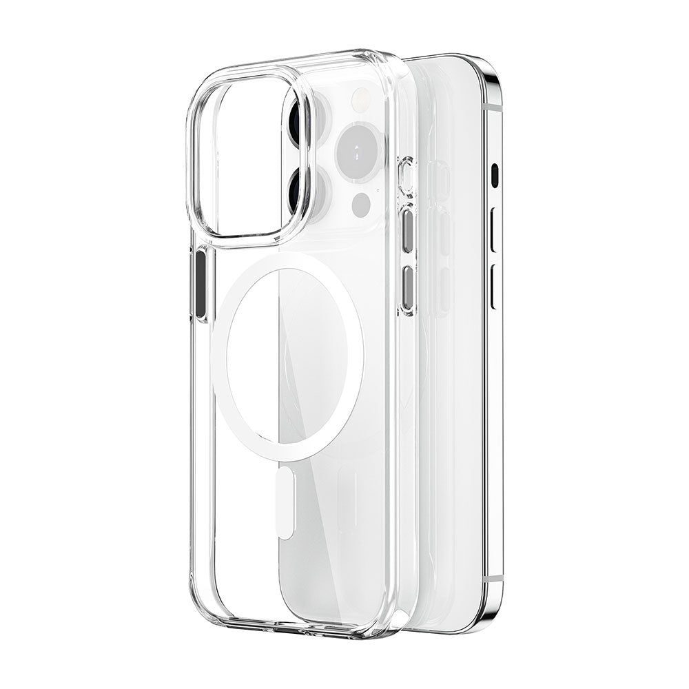 iPhone 15 Pro Kılıf Wiwu ZYS-013 M-safe Şarj Özellikli Renkli Kamera Çerçeveli Şeffaf Jelly Kapak