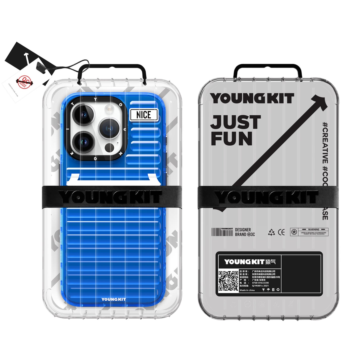iPhone 15 Pro Kılıf YoungKit Luggage FireFly Serisi Kapak
