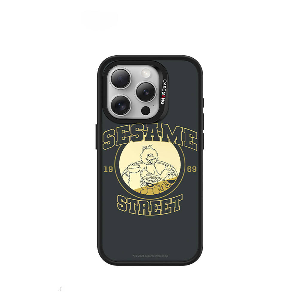 iPhone 15 Pro M-safe Şarj Özellikli Casebang Sesame Street Serisi Mıknatıslı Arka Panel