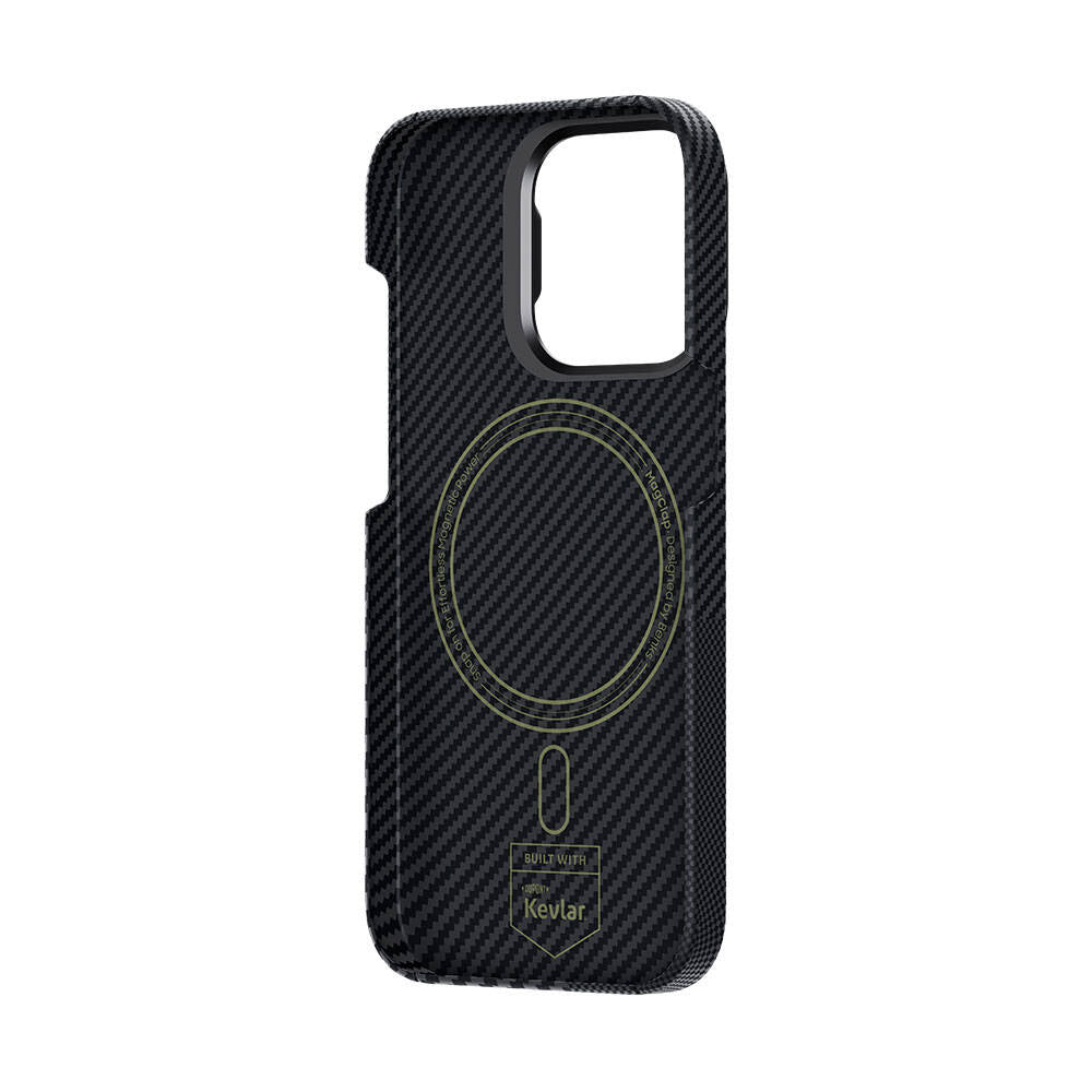 iPhone 15 Pro M-safe Şarj Özellikli Karbon Fiber Benks Montage ArmorAir Kevlar Kapak