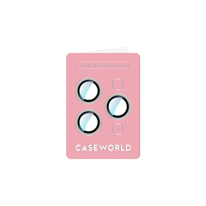 iPhone 15 Pro Max CaseWorld Alloy Sparkling Diamond Serisi Taşlı Lens Koruyucu