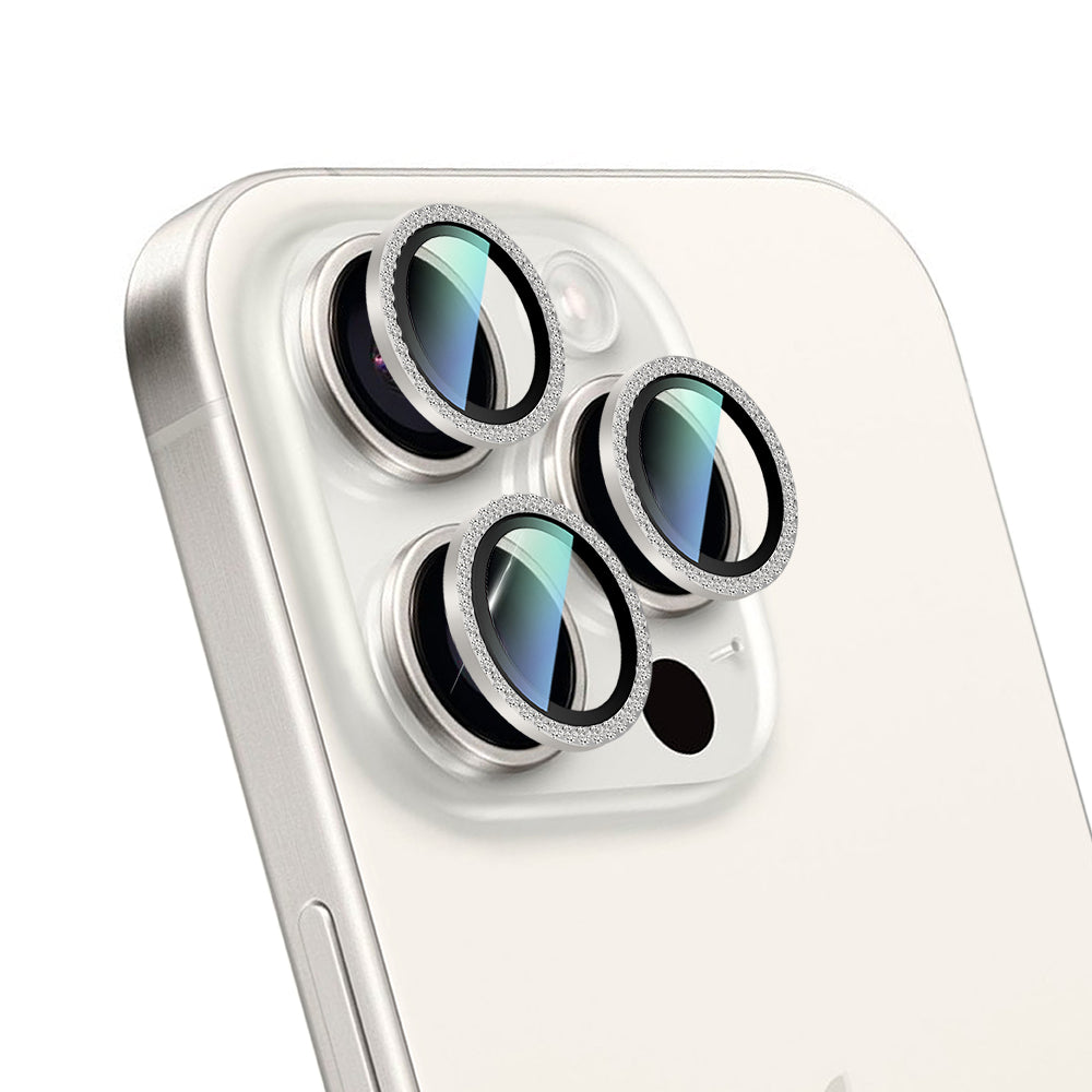 iPhone 15 Pro Max CaseWorld Alloy Sparkling Diamond Serisi Taşlı Lens Koruyucu