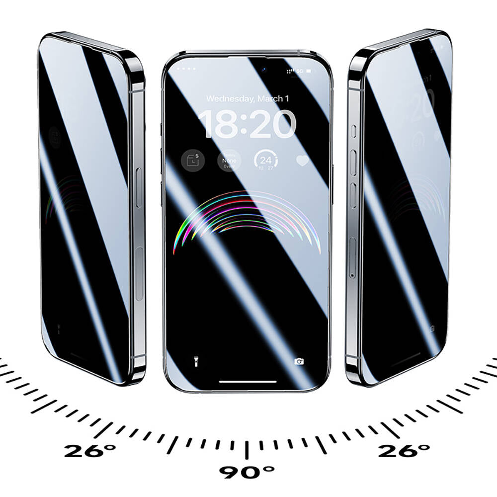 iPhone 15 Pro Max Hidrofobik Ve Oleofobik Özellikli Benks Privacy Air Shield Ekran Koruyucu 10'lu Paket