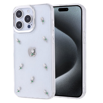 Apple iPhone 15 Pro Max Kılıf Airbag Tasarımlı Simli Şeffaf Zore Kutup Kapak