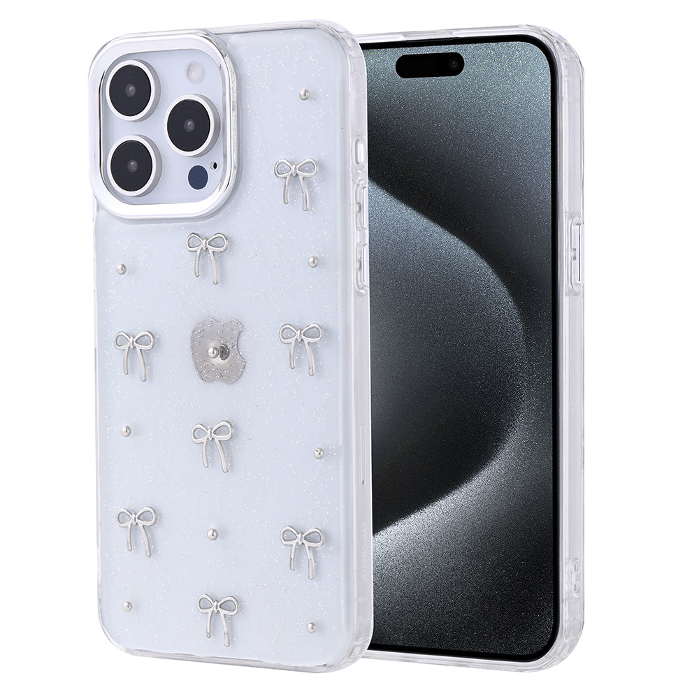 Apple iPhone 15 Pro Max Kılıf Airbag Tasarımlı Simli Şeffaf Zore Kutup Kapak