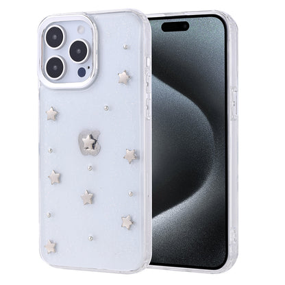 Apple iPhone 15 Pro Max Kılıf Airbag Tasarımlı Simli Şeffaf Zore Kutup Kapak