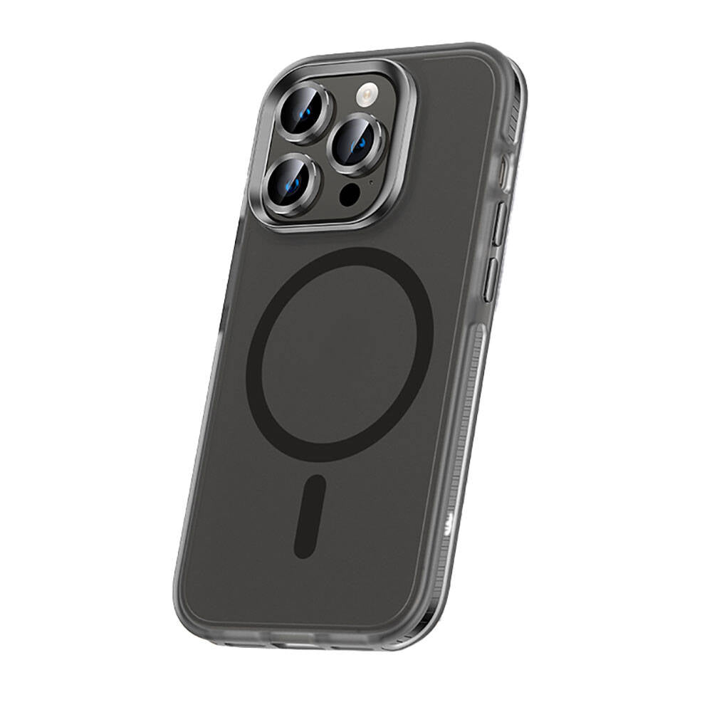 Apple iPhone 15 Pro Max Kılıf Airbagli M-safe Wireless Şarj Özellikli Lens Koruyuculu Zore Klaptika Kapak
