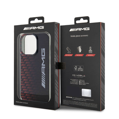 iPhone 15 Pro Max Kılıf AMG Orjinal Lisanslı Çift Katmanlı Büyük Logolu Dörtgen Şerit Desenli Kapak